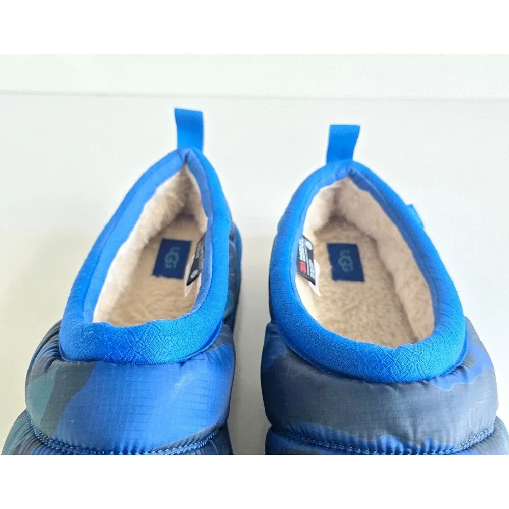 UGG Men's Tasman LTA Cali Topo Slippers Ocean Blue Camo Puff Sz 12 45